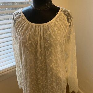 Retro Thread White Lace Top, size XL